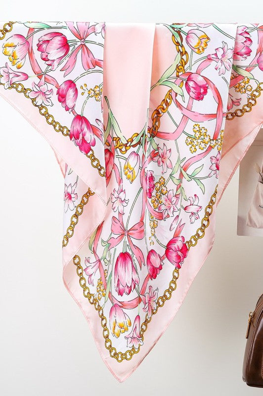 Floral Chain Silk Scarf