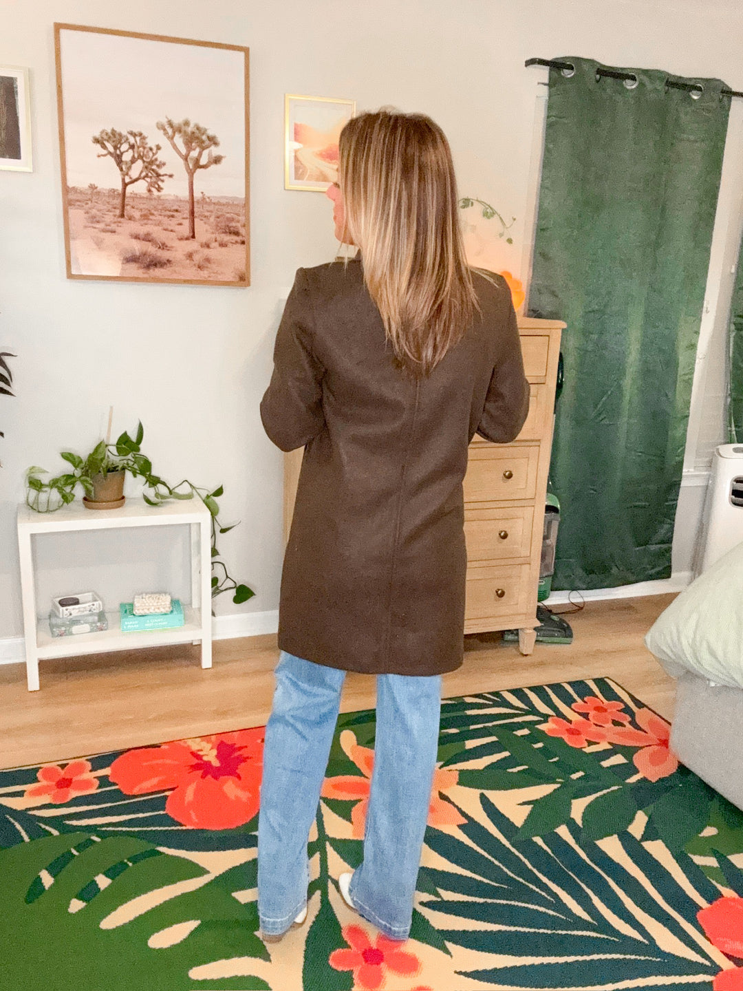 Notched Lapel Long Sleeve Coat