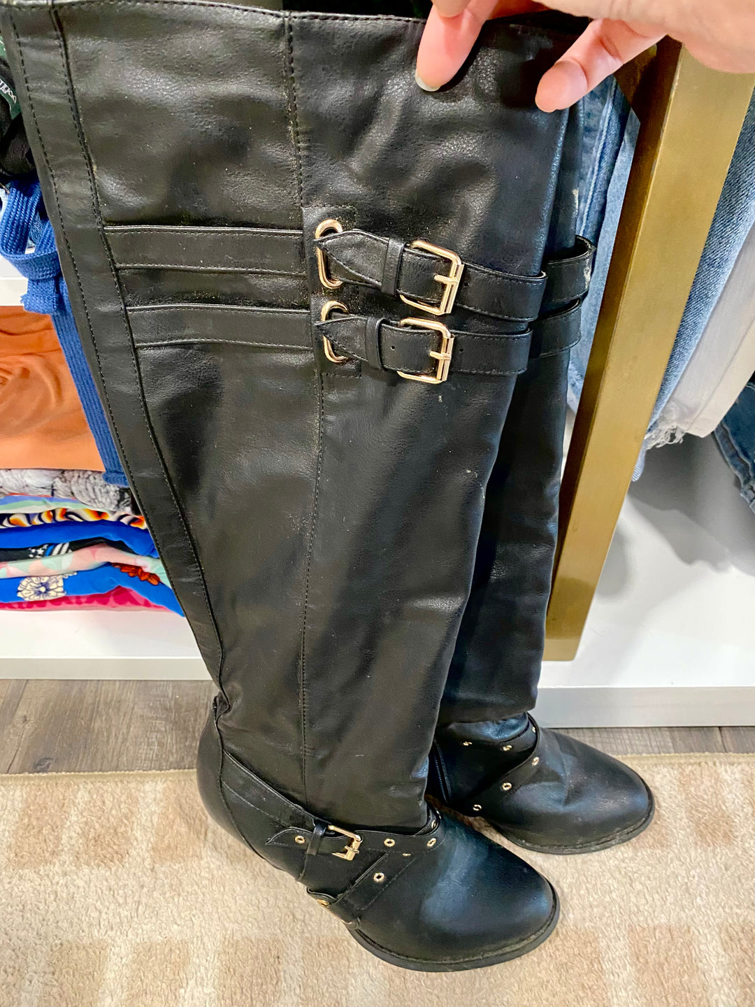 Black Knee high boots 8.5