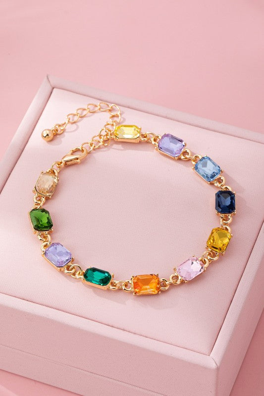 Rainbow Gemstone Tennis Bracelet