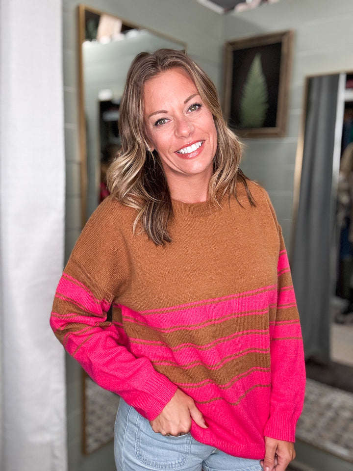 Vibrant Color Striped Sweater