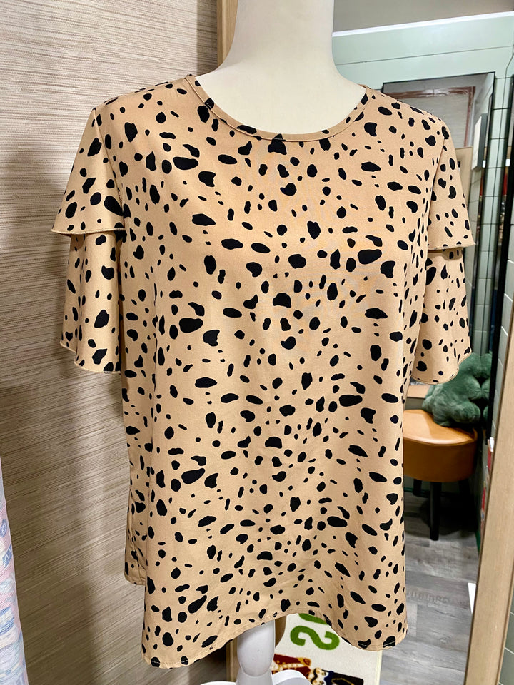 Tan Dalmation Top - XL