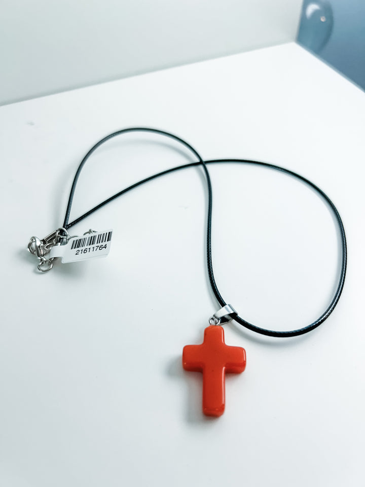 Corded Cross Necklace