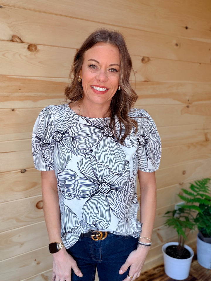 Floral Print Puff Sleeve