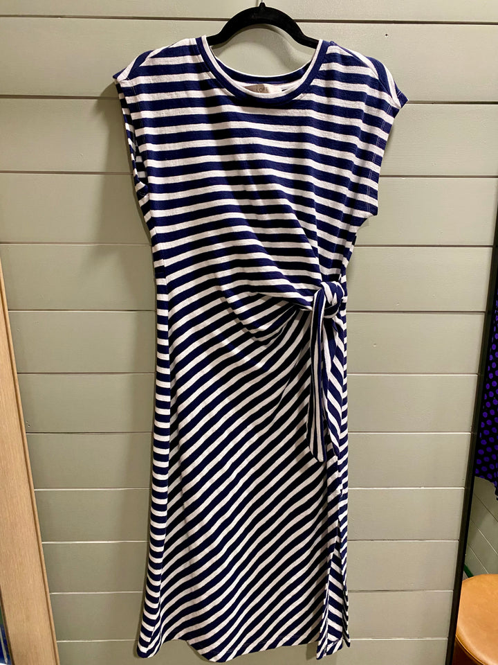 L-Striped Side Tie Dress - XSP