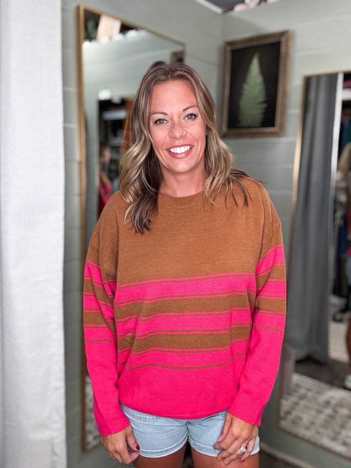 Vibrant Color Striped Sweater