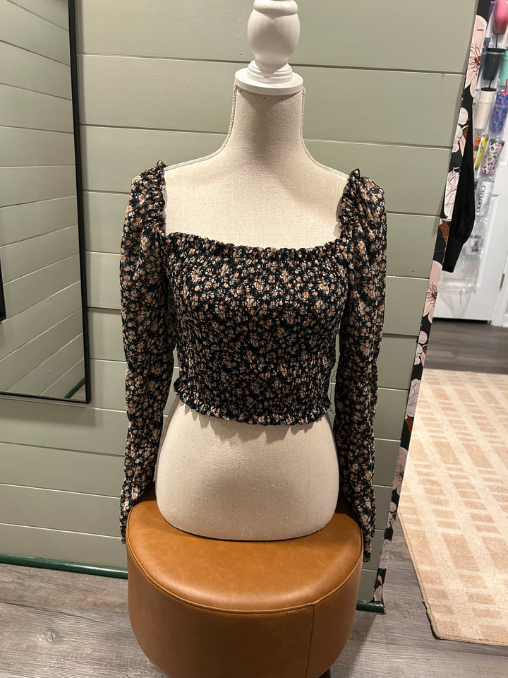 Floral cropped SZ small