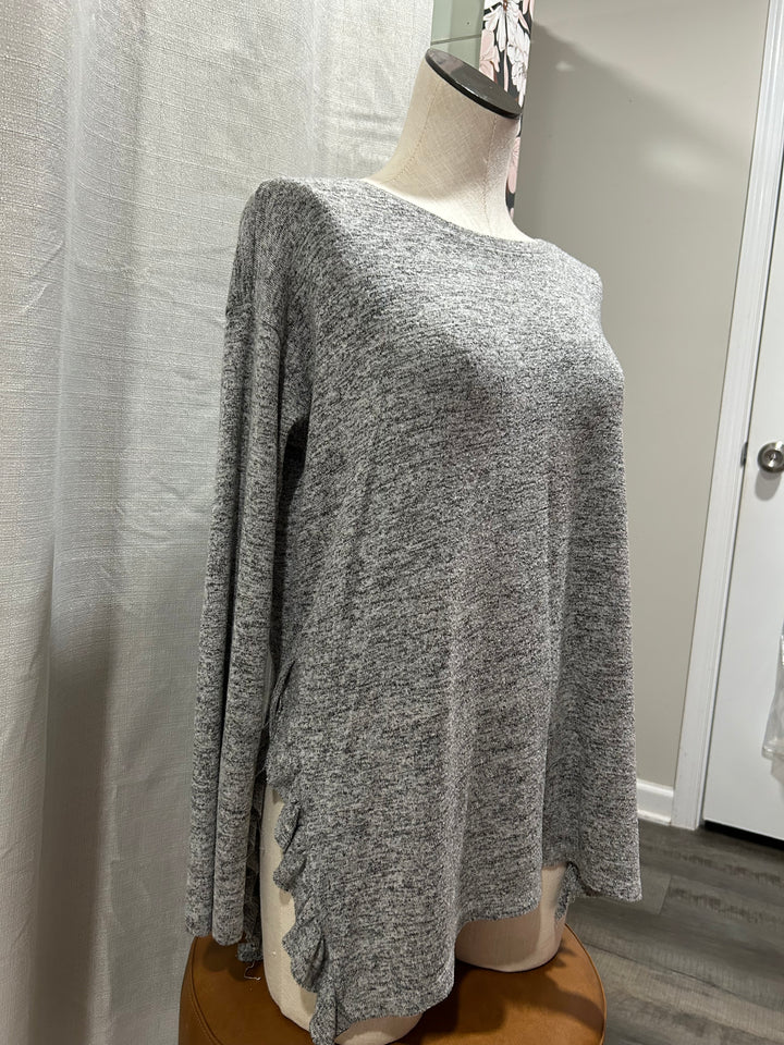 A-Split Side Ruffled Top - S