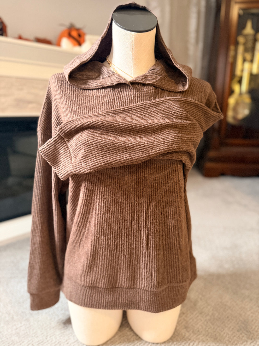Brushed & Ribbed Hacci Pullover hoodie
