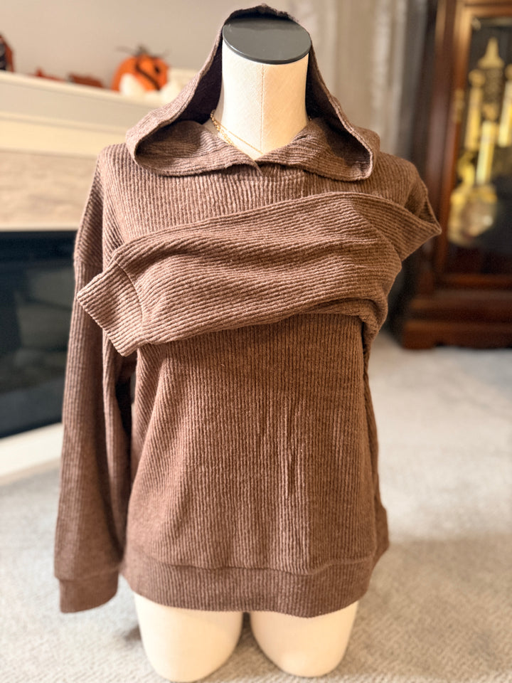 Brushed & Ribbed Hacci Pullover hoodie
