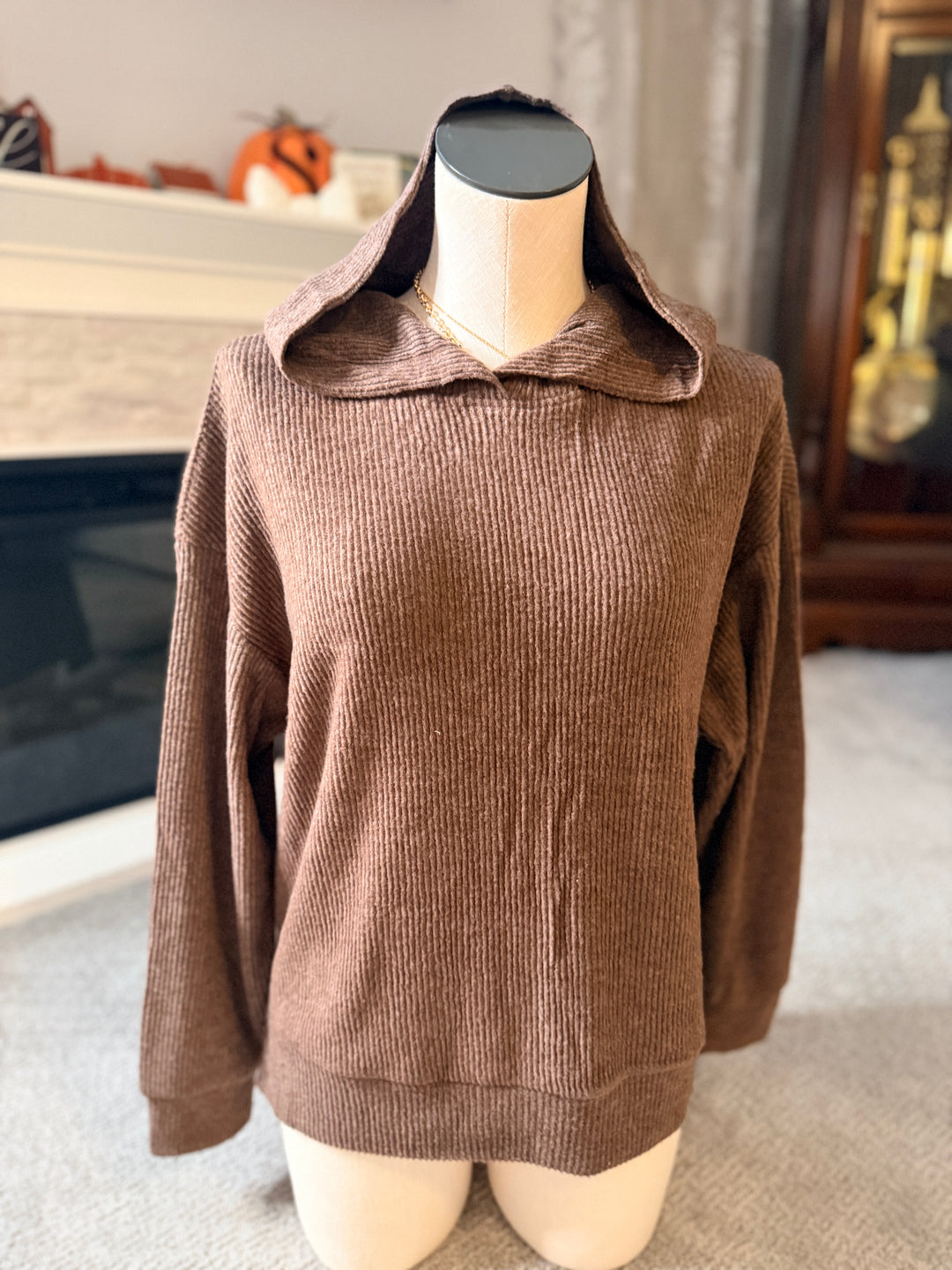 Brushed & Ribbed Hacci Pullover hoodie