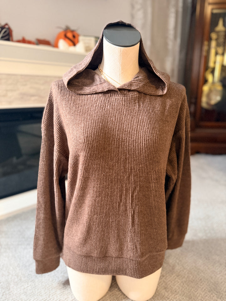 Brushed & Ribbed Hacci Pullover hoodie