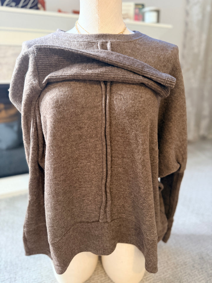 Chocolate Hacci Center Seam Sweater