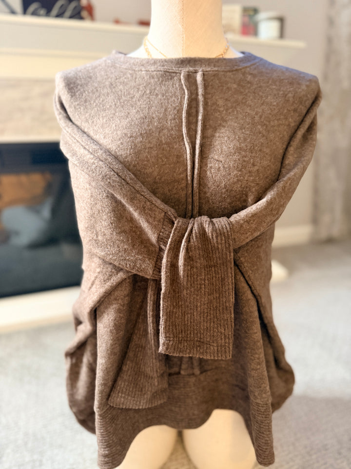 Chocolate Hacci Center Seam Sweater