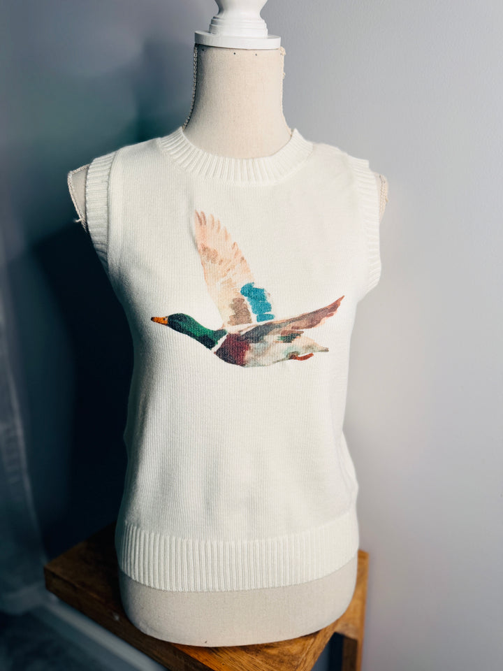 Mallard Duck Printed Sweater Top