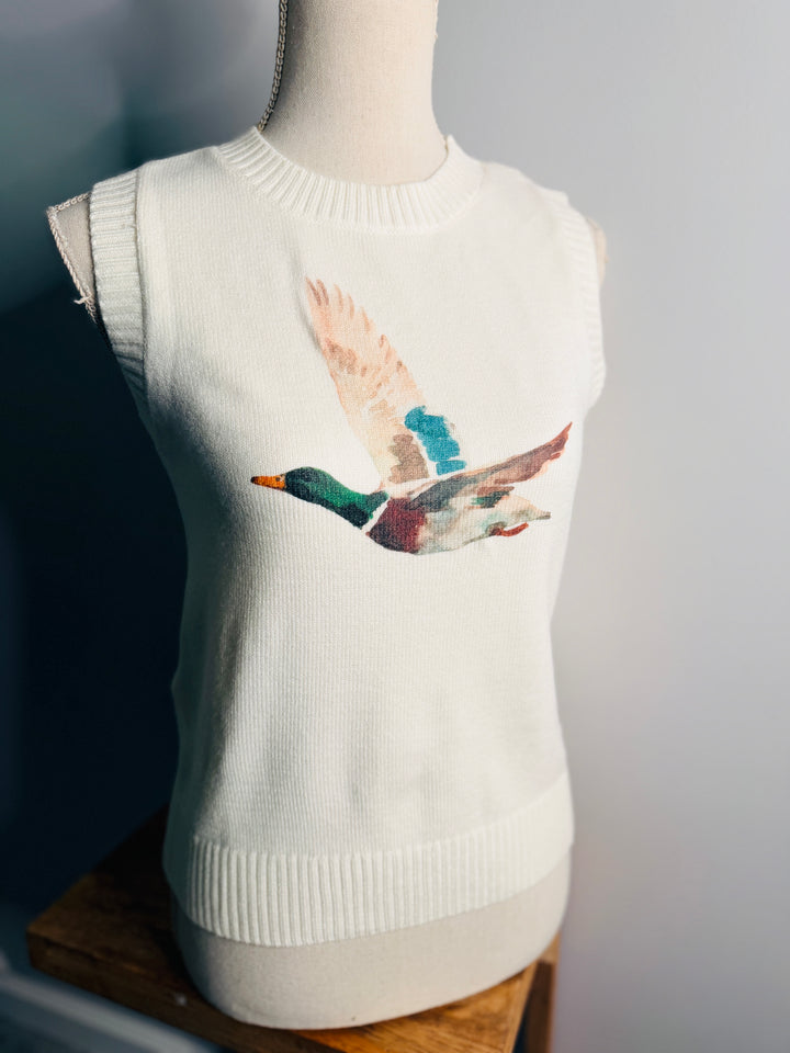 Mallard Duck Printed Sweater Top