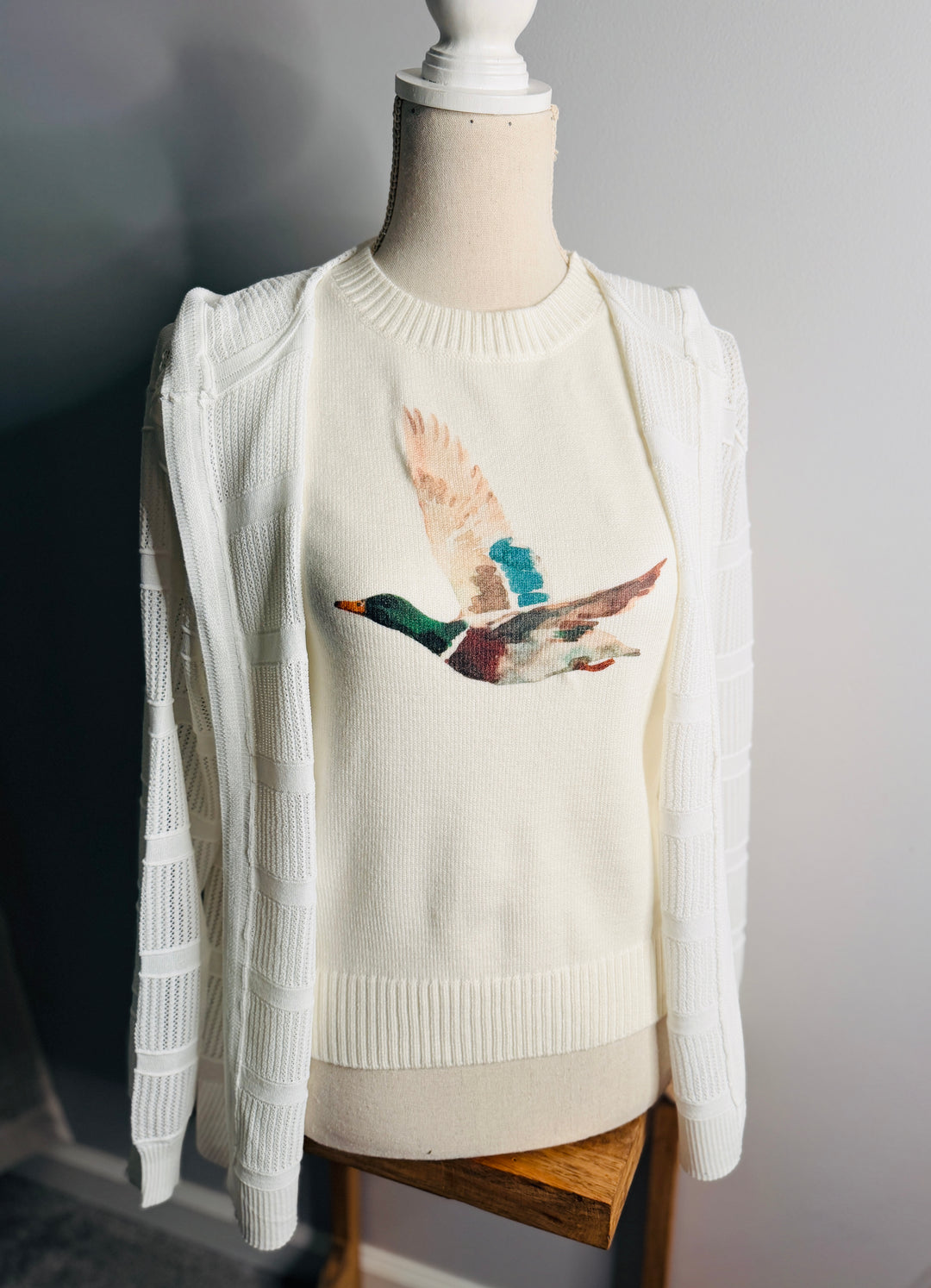 Mallard Duck Printed Sweater Top