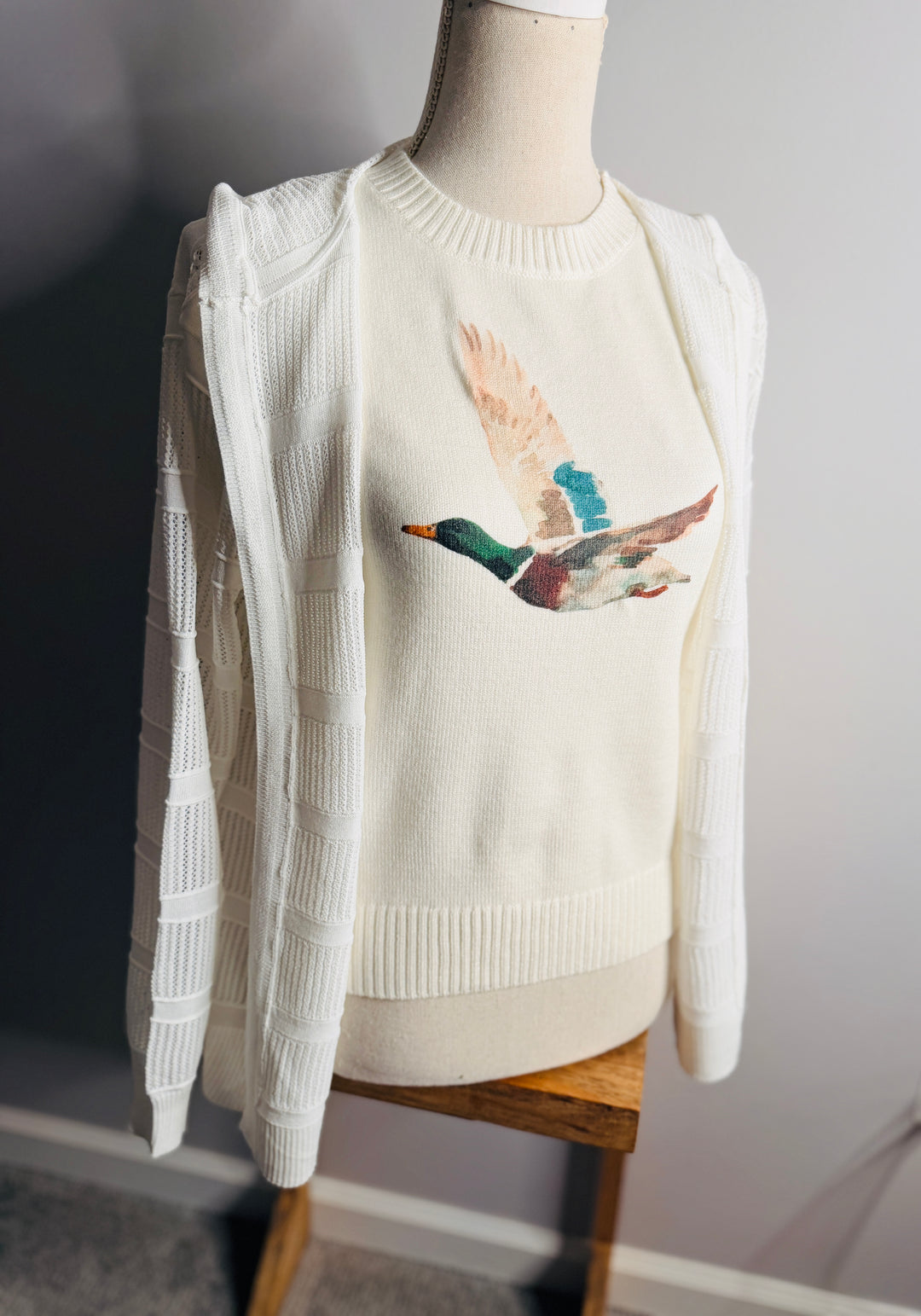 Mallard Duck Printed Sweater Top
