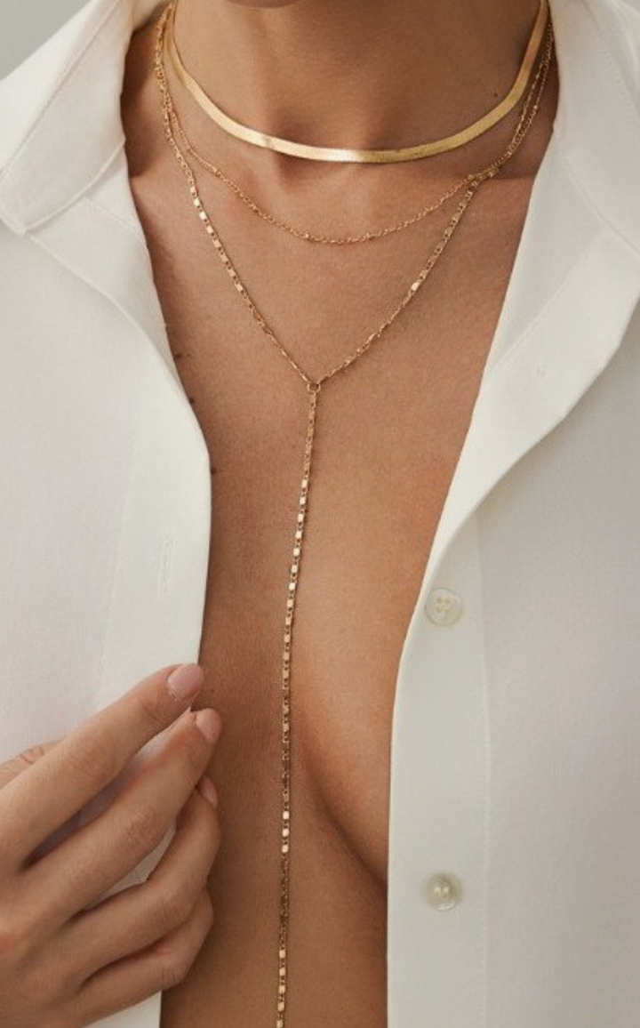 18k Stainless Steel Tarnish Free Y Necklace