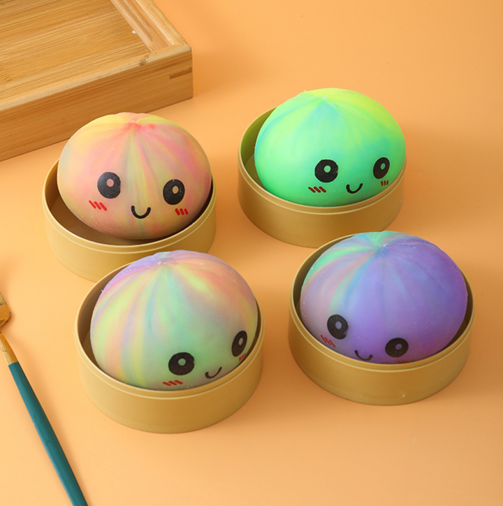 TIE DYE DUMPLING BUN STRESS RELIEF SQUISHY