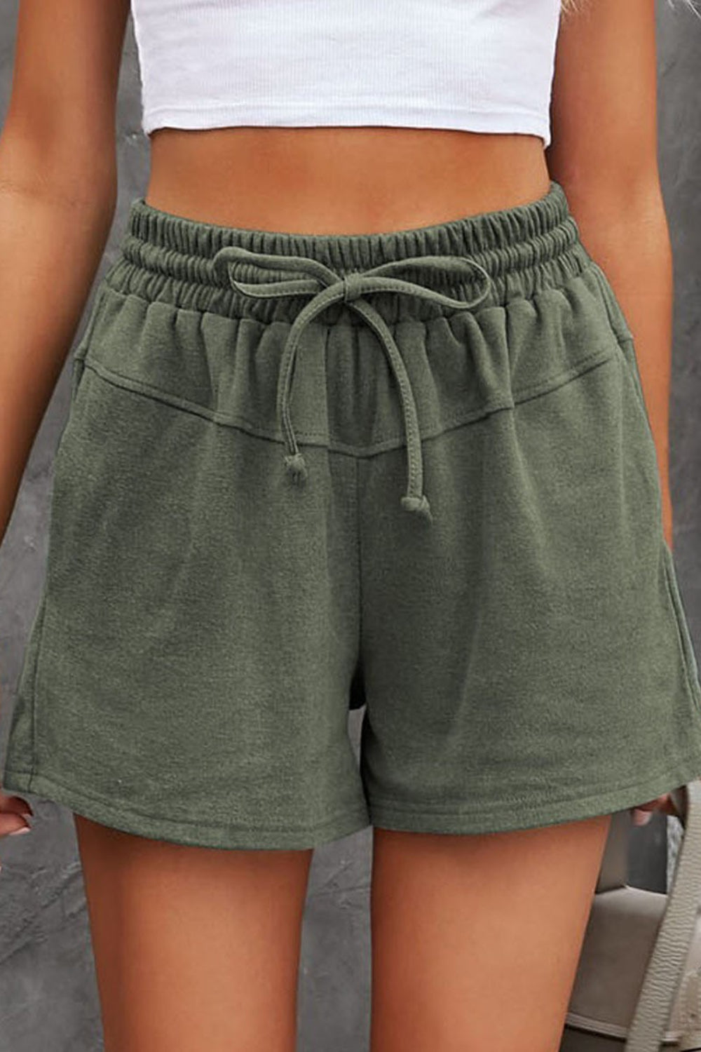 Full Size Drawstring Shorts with Pockets - The Teal Antler Boutique
