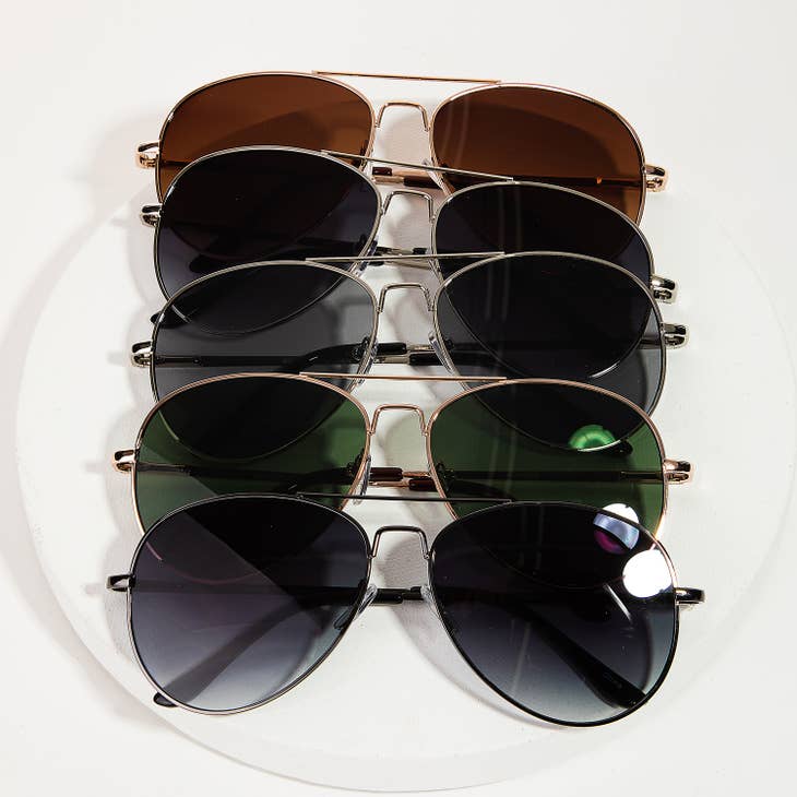 Metal Frame Aviator Sunglasses - The Teal Antler Boutique