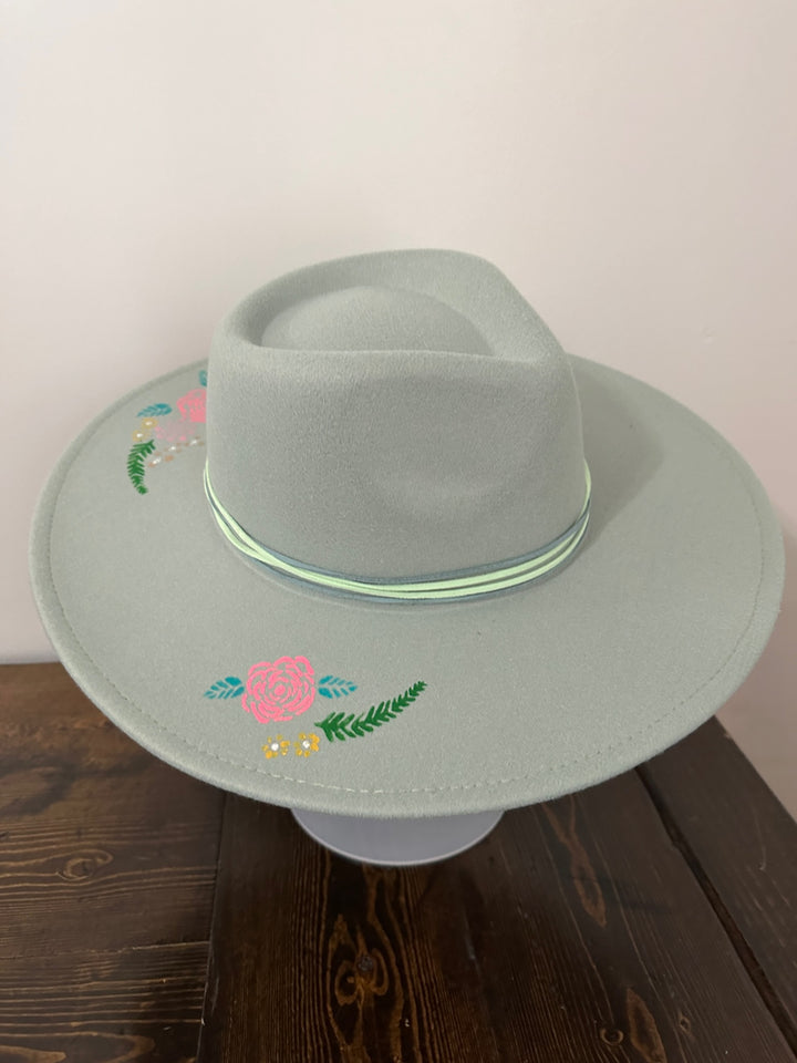 Custom Hat - Sage Flower - The Teal Antler Boutique