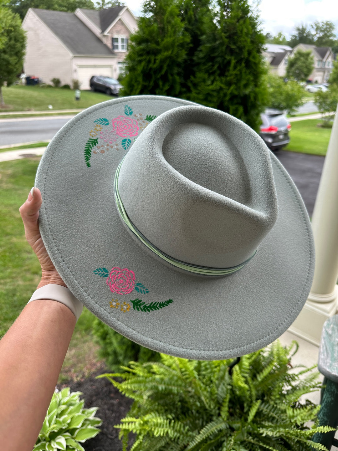 Custom Hat - Sage Flower - The Teal Antler Boutique