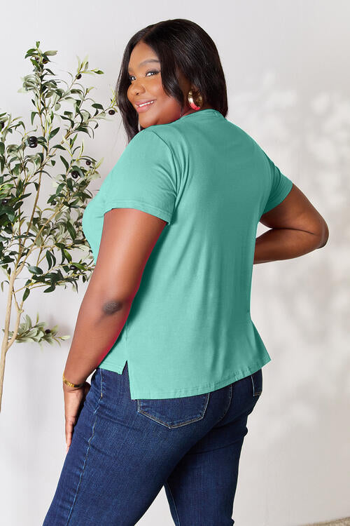 Basic Bae Full Size Round Neck Short Sleeve T-Shirt - The Teal Antler Boutique