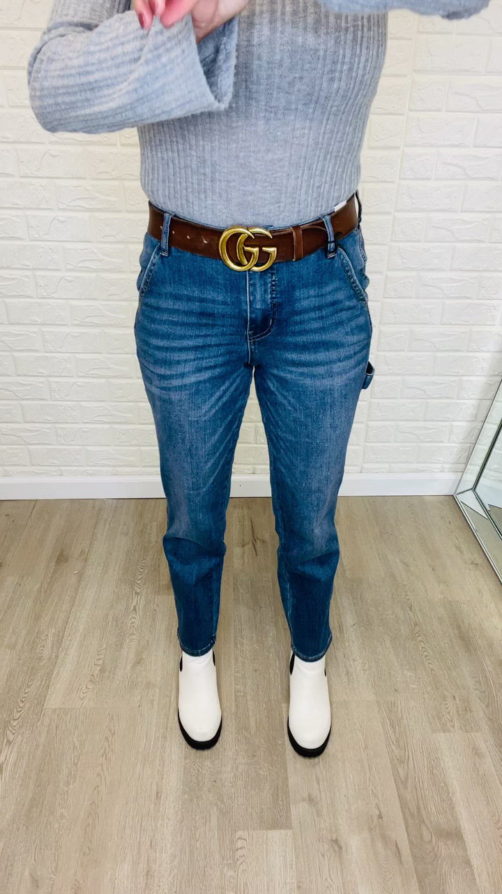 High-Rise Carpenter Slim Fit Jeans