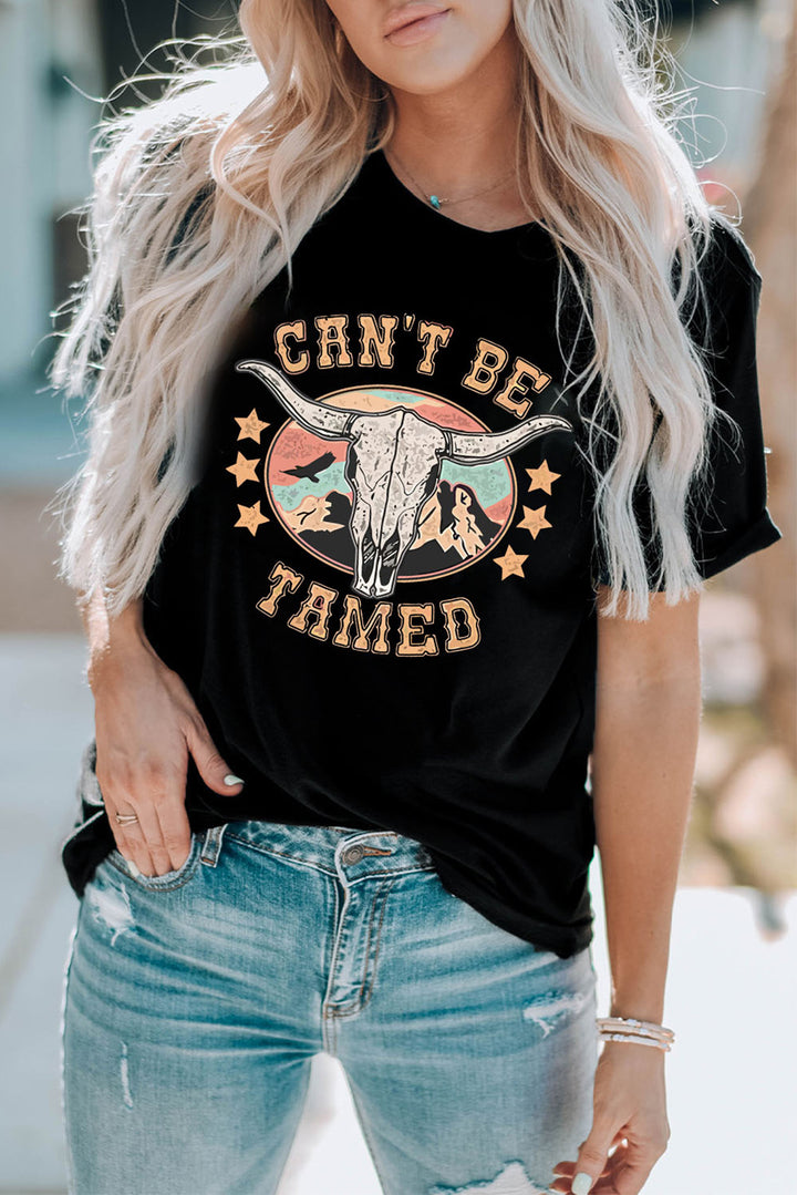 CAN'T BE TAMED Graphic Short Sleeve Tee - The Teal Antler Boutique