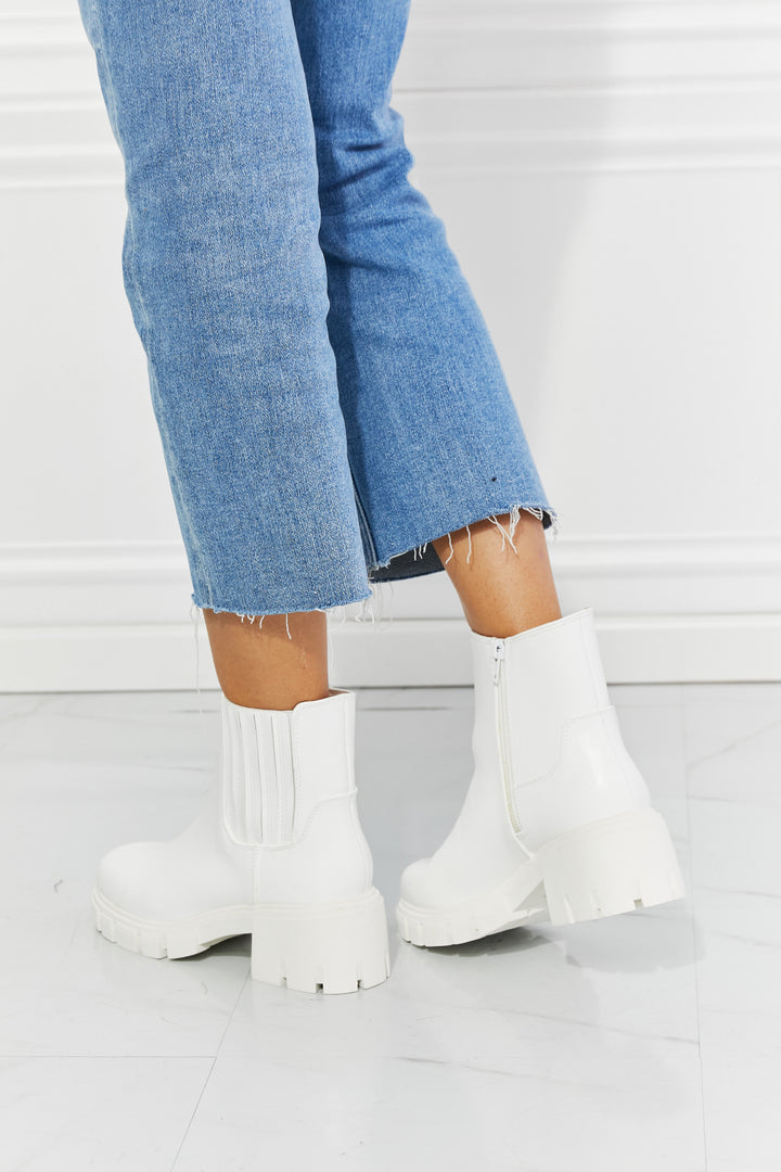 What It Takes Lug Sole Chelsea Boots in White - The Teal Antler Boutique