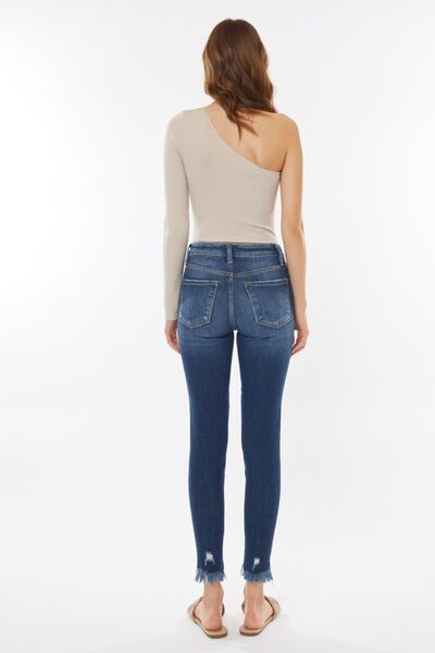 Kancan Raw Hem High Waist Cropped Jeans - The Teal Antler Boutique