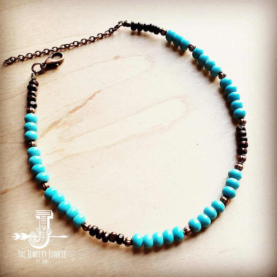 Blue Turquoise Choker Necklace - The Teal Antler Boutique