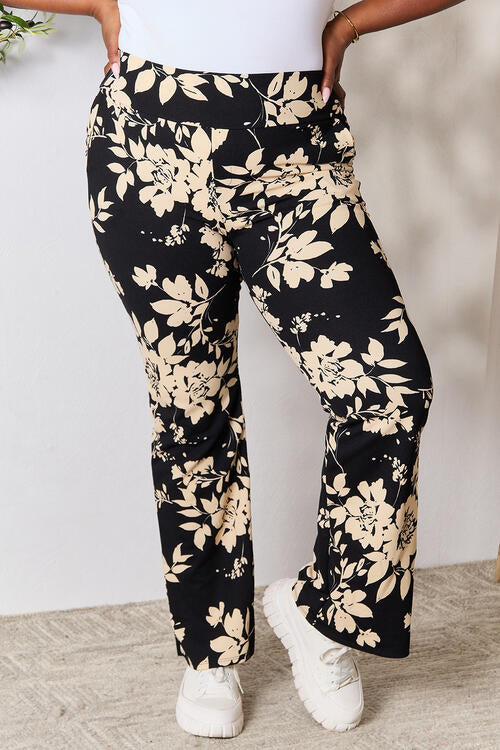 Heimish Full Size High Waist Floral Flare Pants - The Teal Antler Boutique