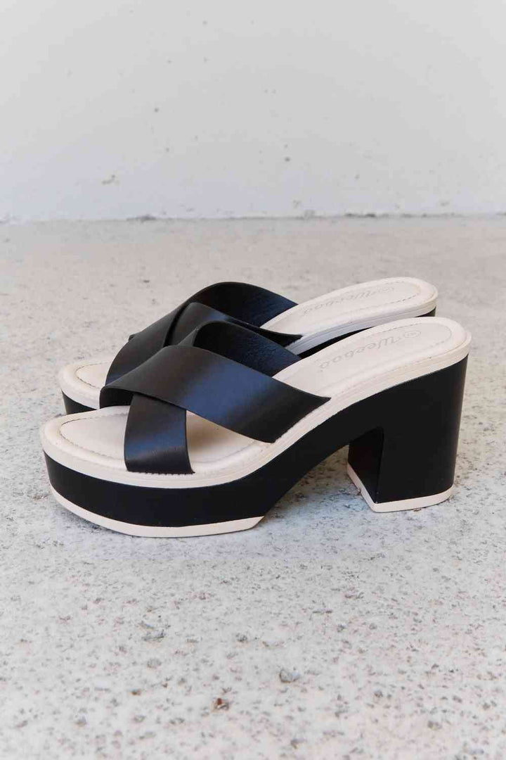 Weeboo Cherish The Moments Contrast Platform Sandals in Black - The Teal Antler Boutique