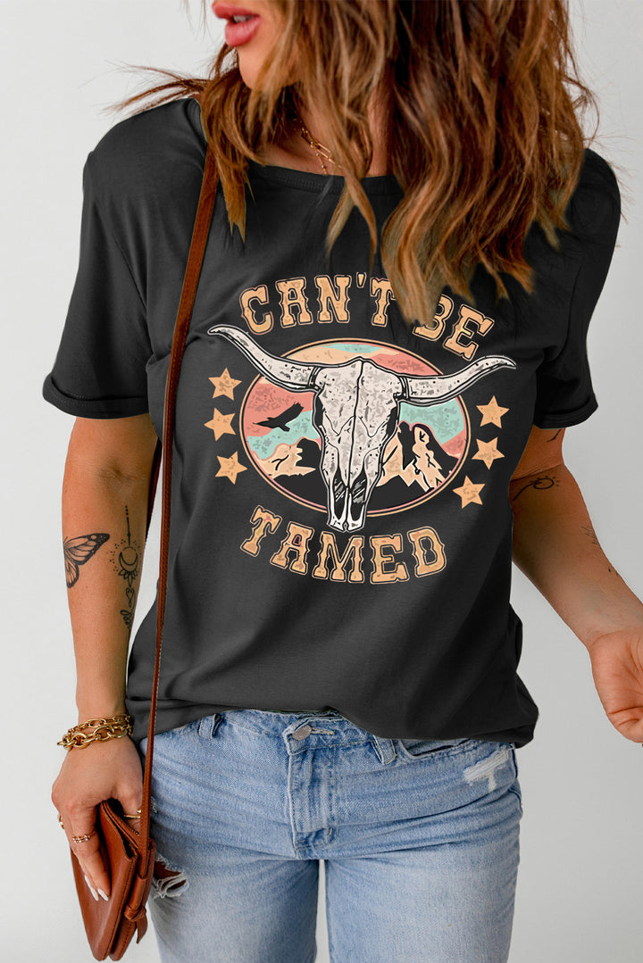 CAN'T BE TAMED Graphic Short Sleeve Tee - The Teal Antler Boutique
