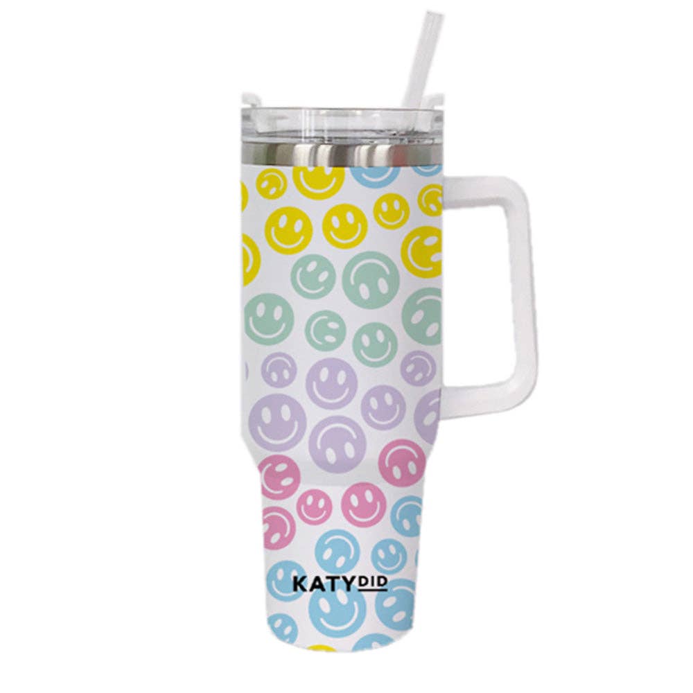 Pastel Happy Face Tumbler - The Teal Antler Boutique