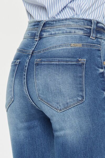 Kancan Distressed Raw Hem High Waist Jeans - The Teal Antler Boutique