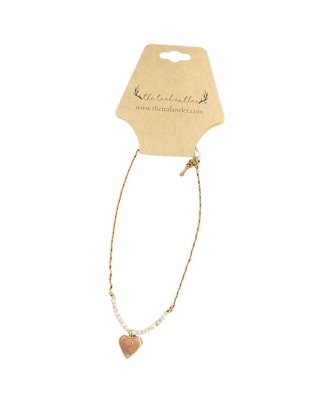 Beaded Gold Charm Anklet - The Teal Antler Boutique