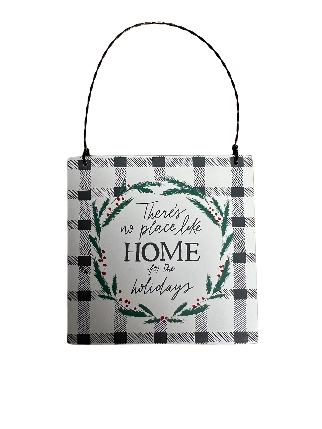 Checkered Wreath Ornament - The Teal Antler Boutique