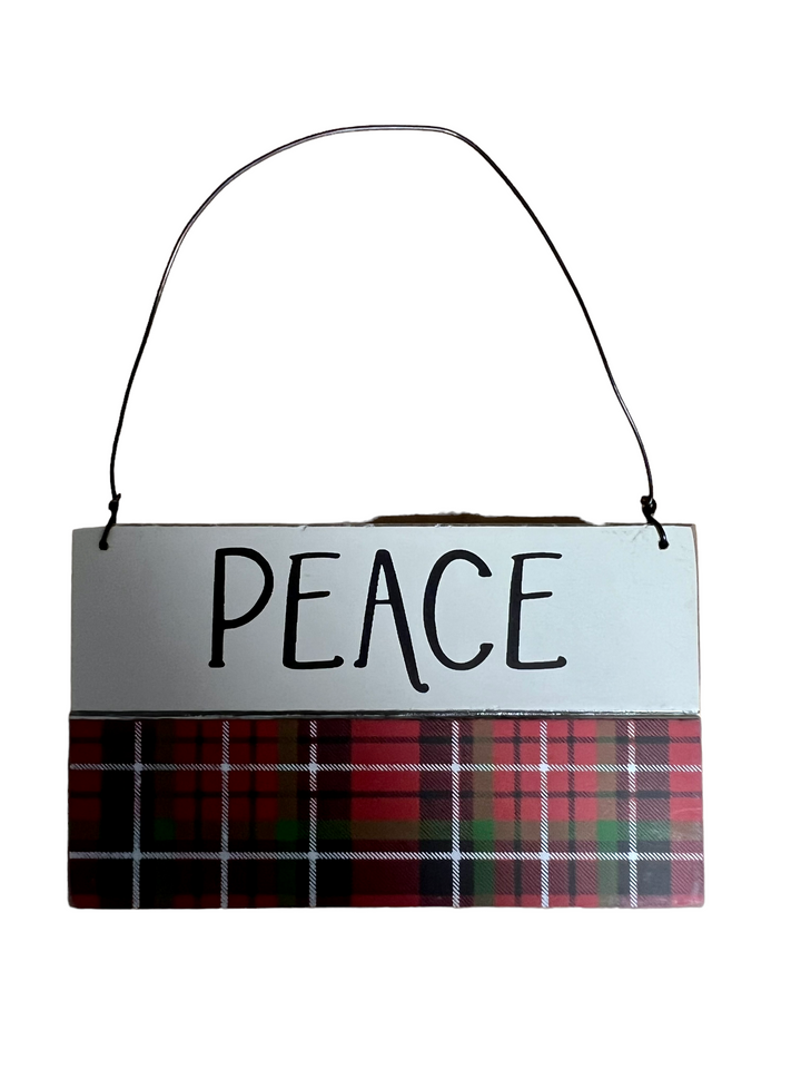 Plaid Sign Ornament - The Teal Antler Boutique