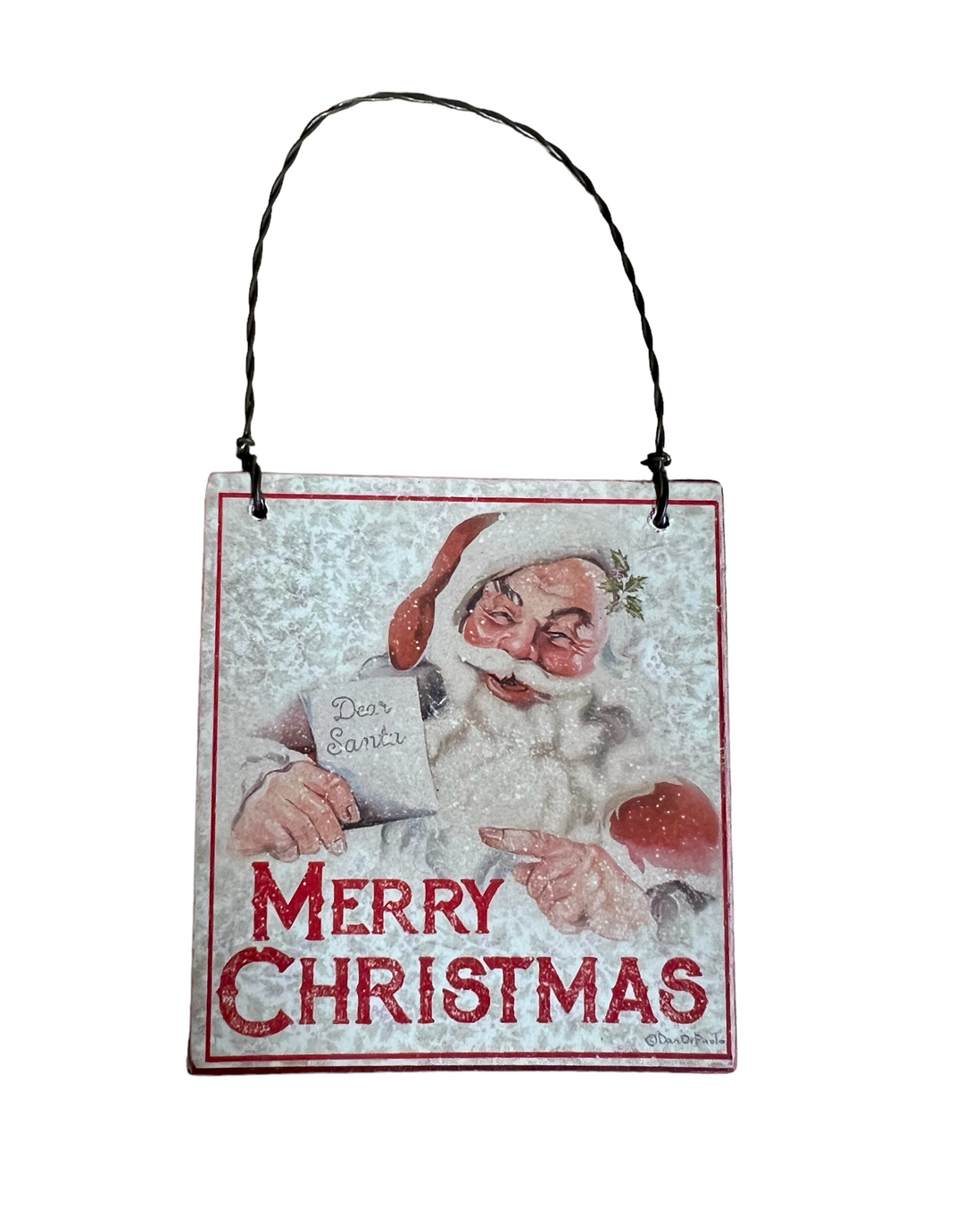 Merry Christmas Santa Ornament - The Teal Antler Boutique