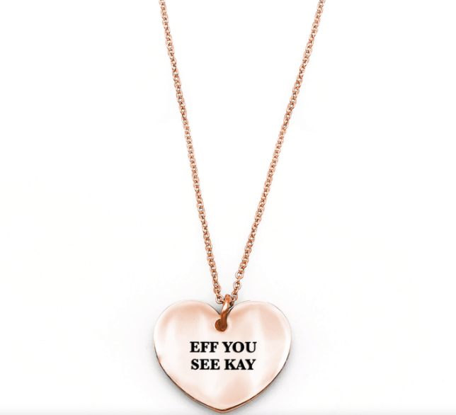 Eff You See Kay Heart Shaped Necklace - The Teal Antler™