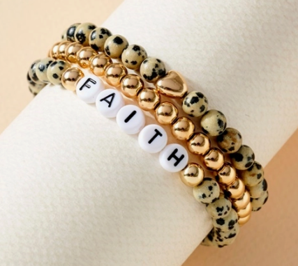FAITH 3 Set of Stone Beads Bracelet - The Teal Antler™