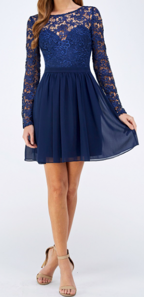 Lace Navy Formal Dress - The Teal Antler™