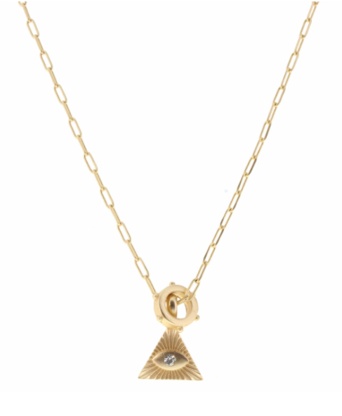 JM Seeing Eye & Gold Spacer Necklace - The Teal Antler™