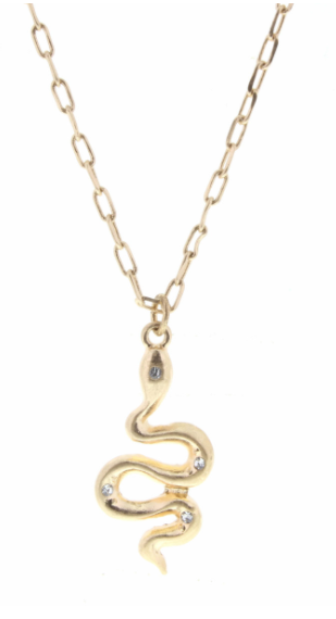 Rhinestone Snake Gold Chain Necklace - The Teal Antler Boutique