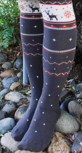 Reindeer Textured Tights - The Teal Antler Boutique