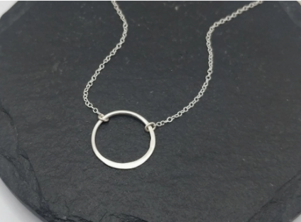 Be My Galentine Necklace - Silver Circle Pendant - The Teal Antler Boutique